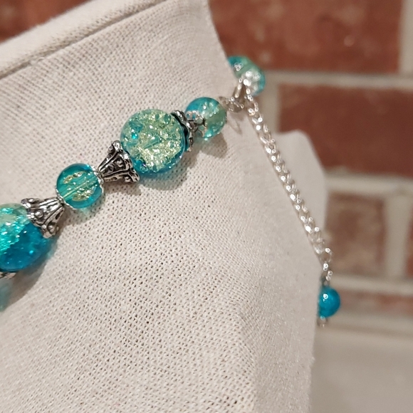 Blue and Green Crystal Necklace - Picture 10 of 10